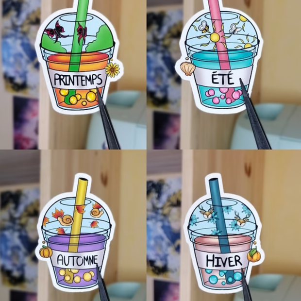 Sticker, autocollant bubble tea